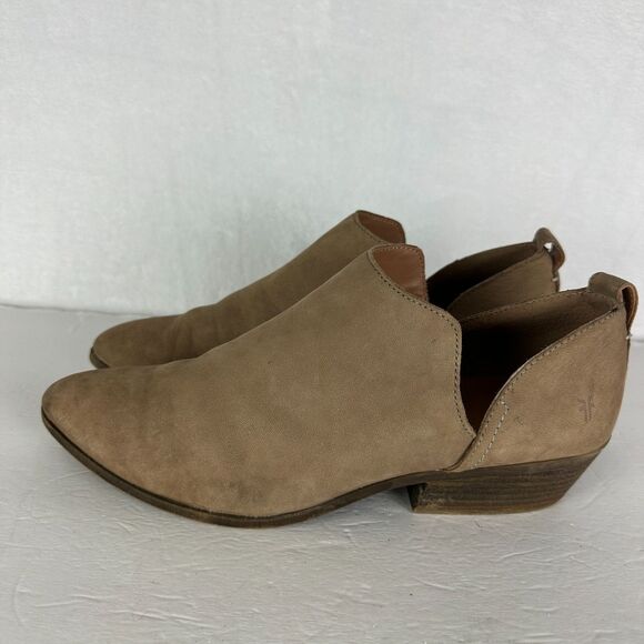 Frye Womens Rowen Slip On Ankle Boot Size 9.5 Suede Leather Cut Out Point Toe - Picture 1 of 8